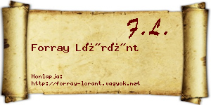 Forray Lóránt névjegykártya