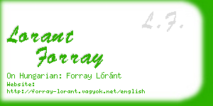 lorant forray business card