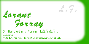 lorant forray business card